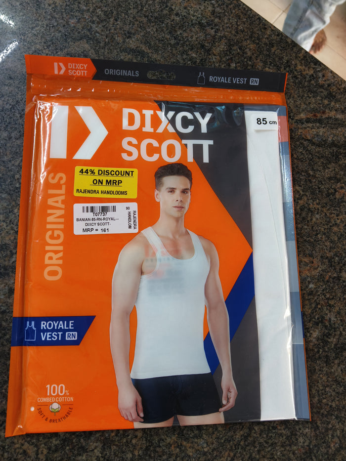 DIXCY SCOTT MENS UNDER SHIRT HALF SLEEVE WHITE 1OPCS BOX